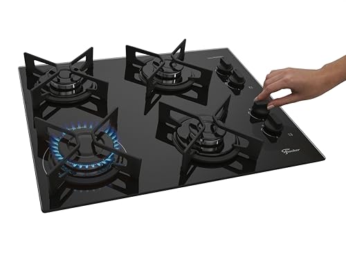 FISCHER COOKTOP À GÁS 4 BOCAS FIT LINE TREMPE IRON MESA VIDRO PRETO BIVOLT 36310-102671 — detalhe 2