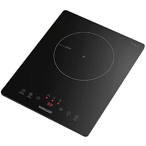 SUGGAR Cooktop Portátil de Indução 1 Zona Preto 127V Painel Touch Display Digital - FG0121VC