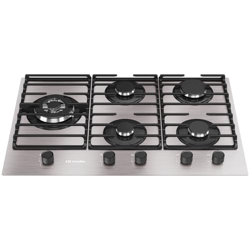 Cooktop Mueller 5 Bocas de Alumínio 77cm com Grade Dupla MCG5BL Bivolt
