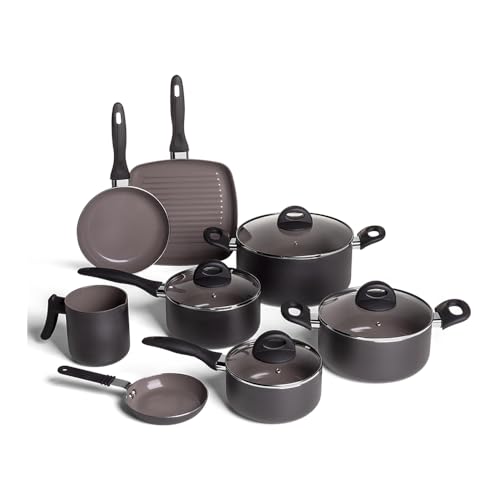Brinox - Jogo de Panelas 8 Peças Ceramic Life Smart Plus - Preto