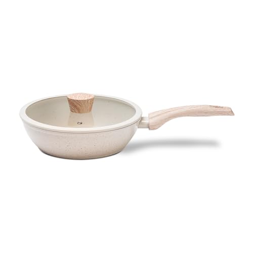 Brinox - Frigideira Alta com Tampa 24Cm 2,3L Ceramic Life Sirius com Fundo de Indução - Vanilla